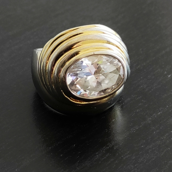 Vintage 14k G.E. ESPO Joseph Esposito Clear CZ size 6.6 - Picture 5 of 13